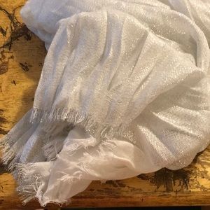 Sheer Silver and white scarf